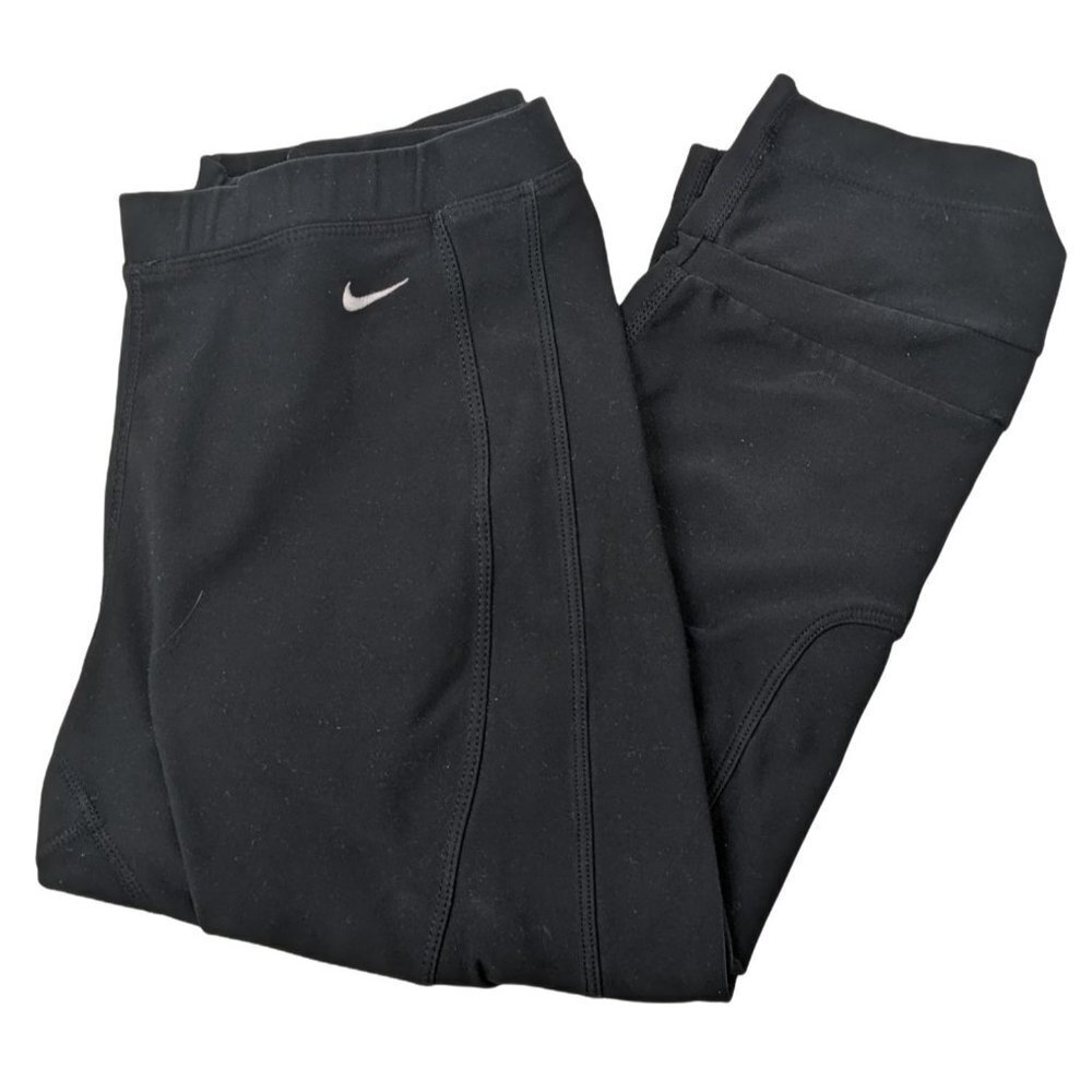 Nike Capri Leggings Womens S Black‎ Drawstring Athletic Gym Workout Running